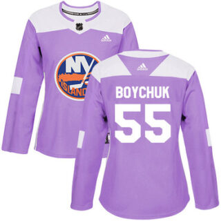 Women's New York Islanders #55 Johnny Boychuk Purple Authentic Fights Cancer Stitched NHL Jersey