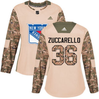 Women's New York Rangers #36 Mats Zuccarello Camo Authentic 2017 Veterans Day Stitched NHL Jersey