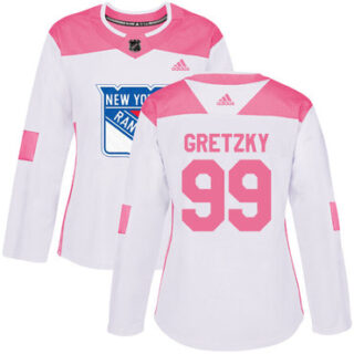 Women's New York Rangers #99 Wayne Gretzky White Pink Authentic Fashion Stitched NHL Jersey