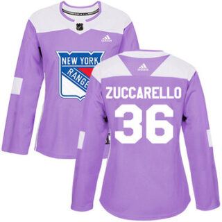 Women's New York Rangers #36 Mats Zuccarello Purple Authentic Fights Cancer Stitched NHL Jersey