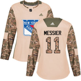 Women's New York Rangers #11 Mark Messier Camo Authentic 2017 Veterans Day Stitched NHL Jersey