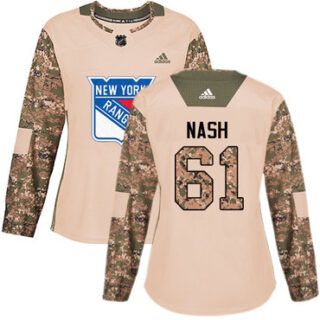 Women's New York Rangers #61 Rick Nash Camo Authentic 2017 Veterans Day Stitched NHL Jersey