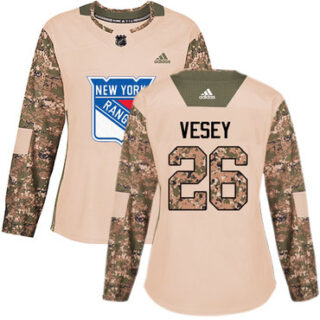 Women's New York Rangers #26 Jimmy Vesey Camo Authentic 2017 Veterans Day Stitched NHL Jersey