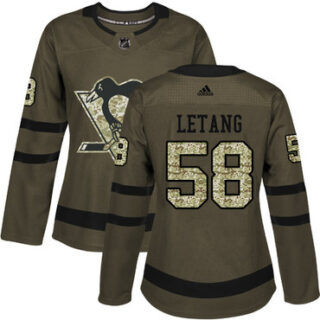 Women's Pittsburgh Penguins #58 Kris Letang Green Salute to Service Stitched NHL Jersey
