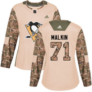 Women's Pittsburgh Penguins #71 Evgeni Malkin Camo Authentic 2017 Veterans Day Stitched NHL Jersey