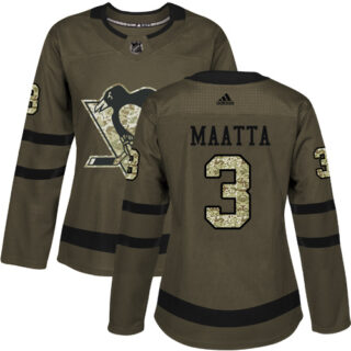 Women's Pittsburgh Penguins #3 Olli Maatta Green Salute to Service Stitched NHL Jersey