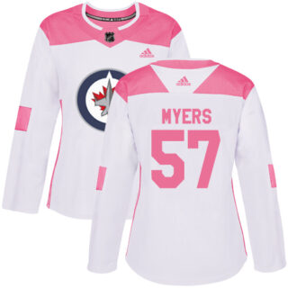 Women's Winnipeg Jets #57 Tyler Myers White Pink Authentic Fashion Stitched NHL Jersey