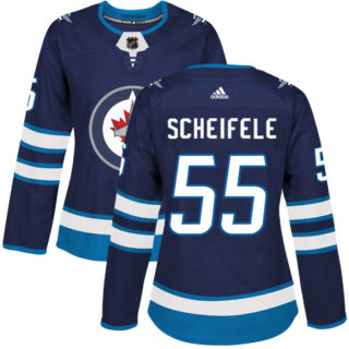 Women's Winnipeg Jets #55 Mark Scheifele Navy Blue Home Authentic Stitched NHL Jersey