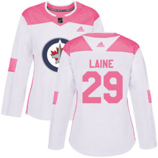 Women's Winnipeg Jets #29 Patrik Laine White Pink Authentic Fashion Stitched NHL Jersey