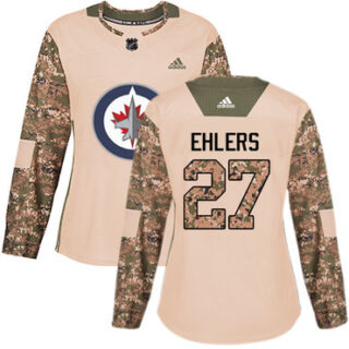 Women's Winnipeg Jets #27 Nikolaj Ehlers Camo Authentic 2017 Veterans Day Stitched NHL Jersey