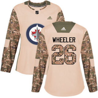 Women's Winnipeg Jets #26 Blake Wheeler Camo Authentic 2017 Veterans Day Stitched NHL Jersey