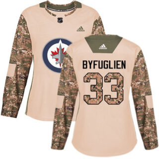 Women's Winnipeg Jets #33 Dustin Byfuglien Camo Authentic 2017 Veterans Day Stitched NHL Jersey