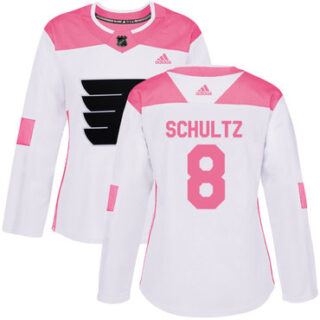 Women's Philadelphia Flyers #8 Dave Schultz White Pink Authentic Fashion Stitched NHL Jersey