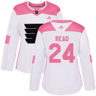 Women's Philadelphia Flyers #24 Matt Read White Pink Authentic Fashion Stitched NHL Jersey