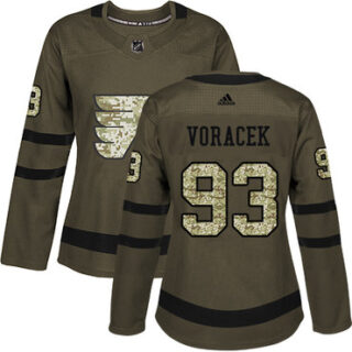 Women's Philadelphia Flyers #93 Jakub Voracek Green Salute to Service Stitched NHL Jersey