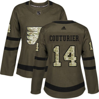 Women's Philadelphia Flyers #14 Sean Couturier Green Salute to Service Stitched NHL Jersey