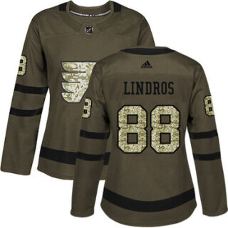 Women's Philadelphia Flyers #88 Eric Lindros Green Salute to Service Stitched NHL Jersey