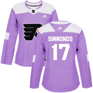 Women's Philadelphia Flyers #17 Wayne Simmonds Purple Authentic Fights Cancer Stitched NHL Jersey