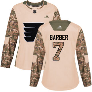 Women's Philadelphia Flyers #7 Bill Barber Camo Authentic 2017 Veterans Day Stitched NHL Jersey