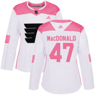 Women's Philadelphia Flyers #47 Andrew MacDonald White Pink Authentic Fashion Stitched NHL Jersey