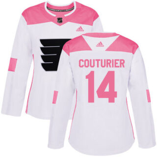 Women's Philadelphia Flyers #14 Sean Couturier White Pink Authentic Fashion Stitched NHL Jersey