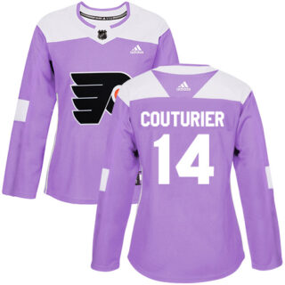 Women's Philadelphia Flyers #14 Sean Couturier Purple Authentic Fights Cancer Stitched NHL Jersey
