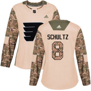 Women's Philadelphia Flyers #8 Dave Schultz Camo Authentic 2017 Veterans Day Stitched NHL Jersey