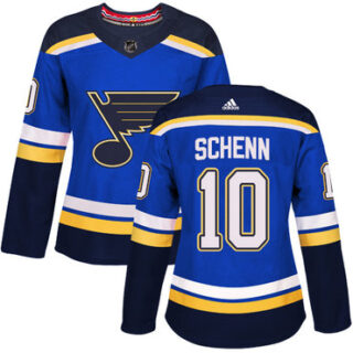 Women's St. Louis Blues #10 Brayden Schenn Blue Home Authentic Stitched NHL Jersey