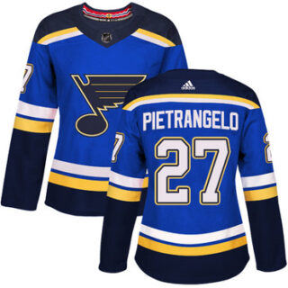 Women's St. Louis Blues #27 Alex Pietrangelo Blue Home Authentic Stitched NHL Jersey