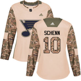 Women's St. Louis Blues #10 Brayden Schenn Camo Authentic 2017 Veterans Day Stitched NHL Jersey