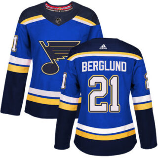 Women's St. Louis Blues #21 Patrik Berglund Blue Home Authentic Stitched NHL Jersey