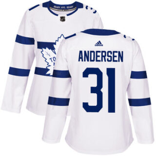 Women's Toronto Maple Leafs #31 Frederik Andersen White Authentic 2018 Stadium Series Stitched NHL Jersey