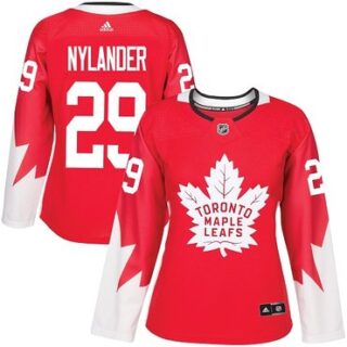 Women's Toronto Maple Leafs #29 William Nylander Red Team Canada Authentic Stitched NHL Jersey