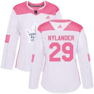 Women's Toronto Maple Leafs #29 William Nylander White Pink Authentic Fashion Stitched NHL Jersey