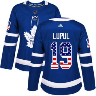 Women's Toronto Maple Leafs #19 Joffrey Lupul Blue Home Authentic USA Flag Stitched NHL Jersey
