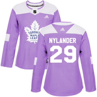 Women's Toronto Maple Leafs #29 William Nylander Purple Authentic Fights Cancer Stitched NHL Jersey