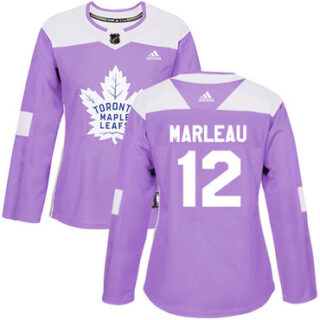 Women's Toronto Maple Leafs #12 Patrick Marleau Purple Authentic Fights Cancer Stitched NHL Jersey