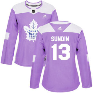 Women's Toronto Maple Leafs #13 Mats Sundin Purple Authentic Fights Cancer Stitched NHL Jersey
