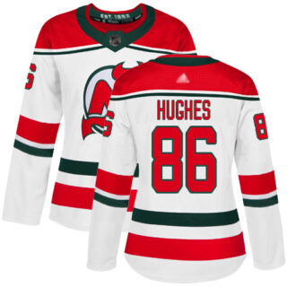 Women's New Jersey Devils #86 Jack Hughes White Alternate Authentic Stitched Hockey Jersey