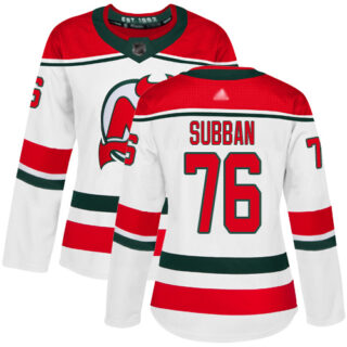 Women's New Jersey Devils #76 P. K. Subban White Alternate Authentic Stitched Hockey Jersey