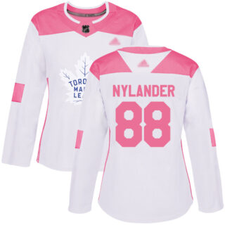 Women's Toronto Maple Leafs #88 William Nylander White Pink Authentic Fashion Stitched Hockey Jersey