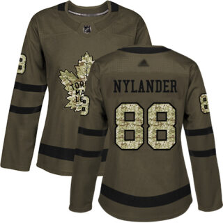 Women's Toronto Maple Leafs #88 William Nylander Green Salute to Service Stitched Hockey Jersey