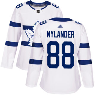 Women's Toronto Maple Leafs #88 William Nylander White Authentic 2018 Stadium Series Stitched Hockey Jersey