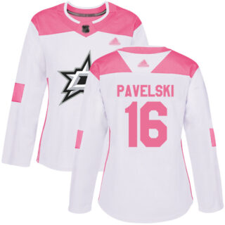 Women's Dallas Stars #16 Joe Pavelski White Pink Authentic Fashion Stitched Hockey Jersey
