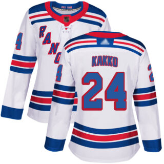 Women's New York Rangers #24 Kaapo Kakko White Road Authentic Stitched Hockey Jersey