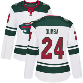 Women's Minnesota Wild #24 Matt Dumba White Road Authentic Stitched Hockey Jersey