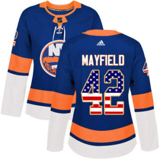 Women's New York Islanders #42 Scott Mayfield Royal Blue Authentic USA Flag Fashion NHL Jersey