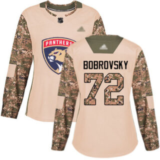 Women's Florida Panthers #72 Sergei Bobrovsky Camo Authentic 2017 Veterans Day Stitched Hockey Jersey