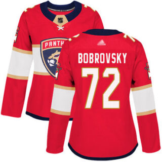 Women's Florida Panthers #72 Sergei Bobrovsky Red Home Authentic Stitched Hockey Jersey
