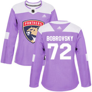 Women's Florida Panthers #72 Sergei Bobrovsky Purple Authentic Fights Cancer Stitched Hockey Jersey